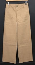 Anthropologie Maeve The Colette Wide Leg Pants Beige Viscose Linen Size 27T
