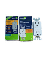 Leviton GFCI Outlets 15A Lot of 3 2 White TR GFTR1-KW, 1 Gray WR/TR GFWT1-KGY