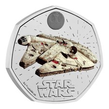 Star Wars Millennium Falcon 2024 UK 50p Brilliant Uncirculated Colour Coin Pack