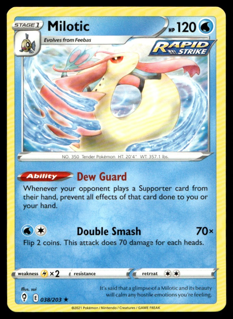 Milotic 038/203 Rare Evolving Skies Pokemon Moderately Played