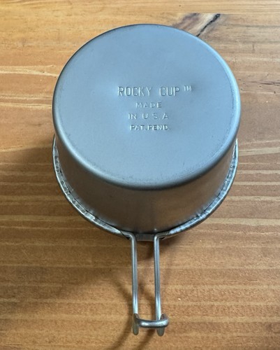 Vintage Rocky Cup Stainless Steel Camping,1 Cup/240ml,Made in USA,Pat Pending
