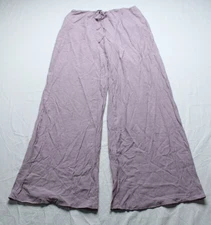 Musera Women's Tie Front Linen Feel Beach Trousers LB3 Dusty Purple Large