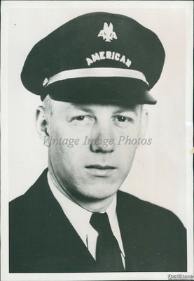 1938 Victor Lenwik Anderson N Dakota American Airlines Pilot Aviation Photo 5x7