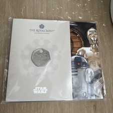 2023 Star Wars R2-D2 + C-3PO 50p Brilliant Uncirculated Royal Mint Packaged Coin