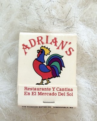 Vintage Adrian s Rooster Matchbook Houston TX Restaurante Cantina Full