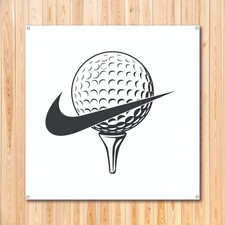 NIKE Golf Logo Imprimé Vinyle Bannière 3x3 pieds - Panneau Sport Bannière Décoration Murale