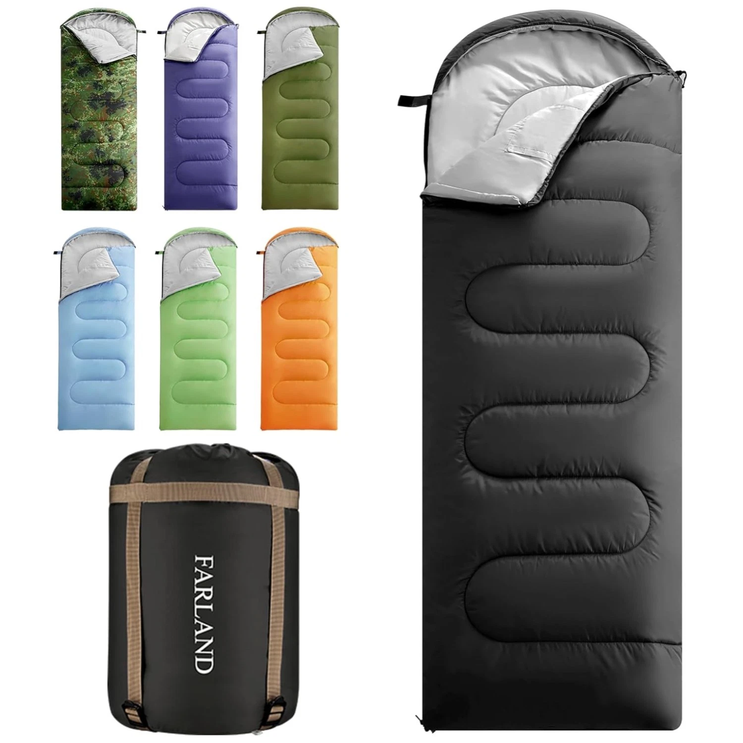 Warm & Cool Weather Sleeping Bag with Compression Sack