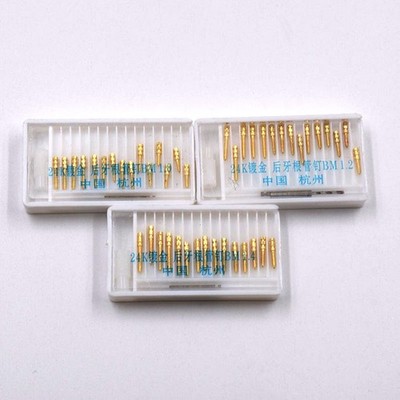 Dental Endo Therapy Root Canal Pins Post Screw BM 1.0 1.2 1.4 24K Golden Plated