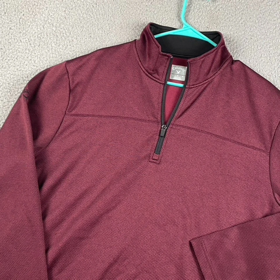 Callaway 1/4 Zip Pullover Sweater Men's Large Red Athletic Preppy Sports Golf - Image 2 of 4