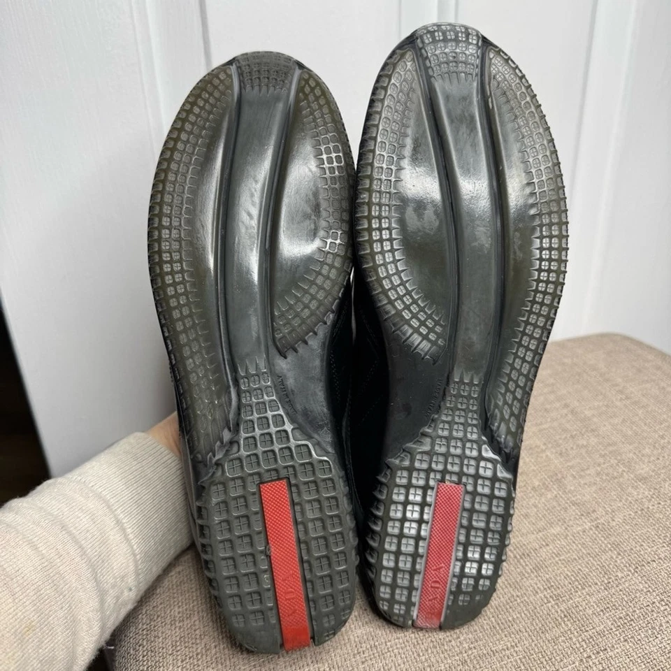 Винтажные женские кроссовки Prada черные кожаные туфли для боулинга 38/7,5 - Изображение 4 из 4