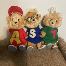  Vintage Alvin  the Chipmunks Plush Set: CBS Toys 1983, Alvin, Simon, Theodore