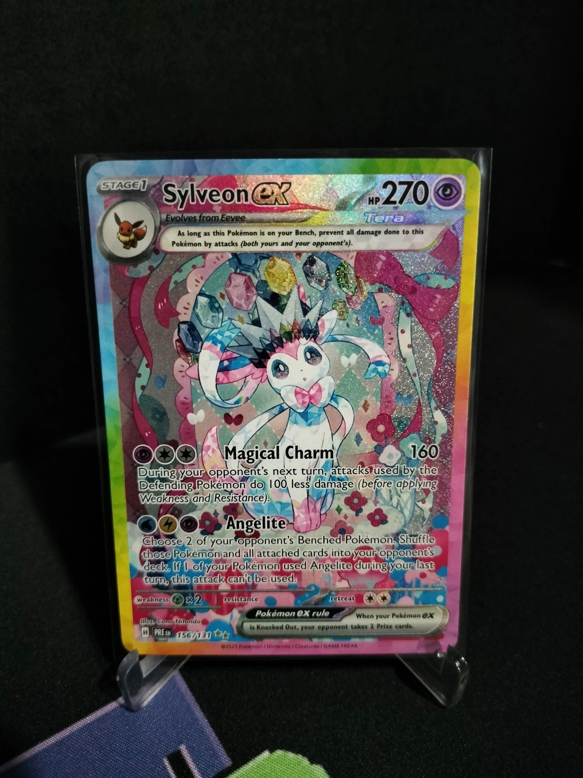 Pokemon Prismatic Evolutions Sylveon EX 156/131 Special Illustration Rare SIR NM