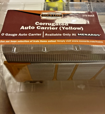 #ad Menards 279 9354 Corrugated Auto Carrier Yellow DTTX O Scale NIB New Sealed $35.00