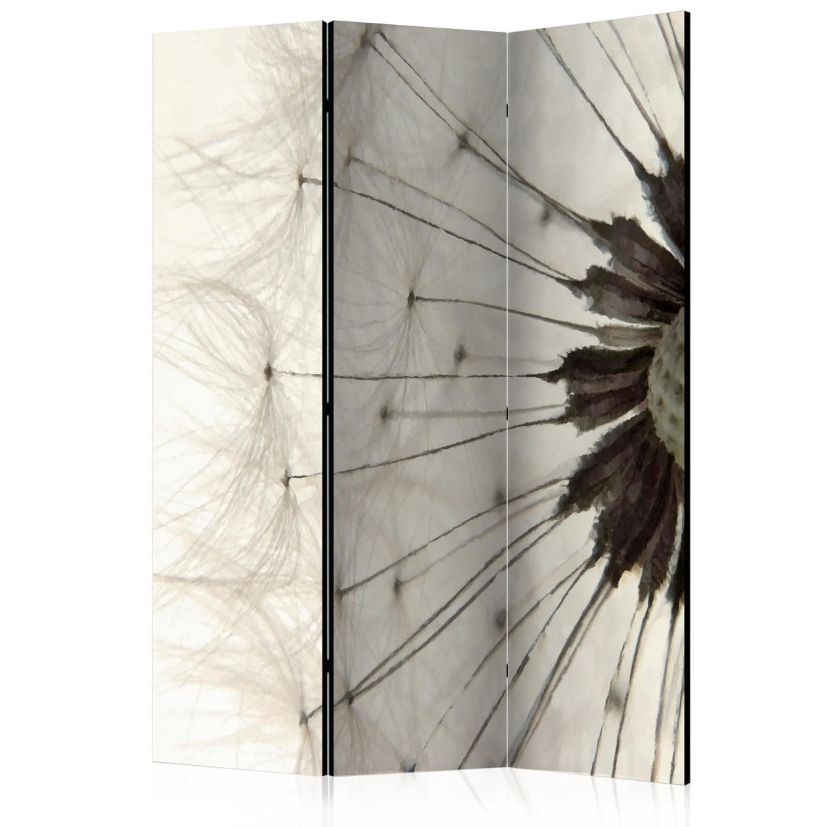 Paravent 3 volets White Dandelion 135x172cm pour masquer un vis-à-vis intérieur