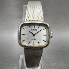 Rado Silky Watch Women 22mm Silver Dial Stainless Steel Rectangle Manual Wind