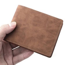 Multi-card Slot Men Wallet PU Leather Short Card Holder Lightweight Short Skin W