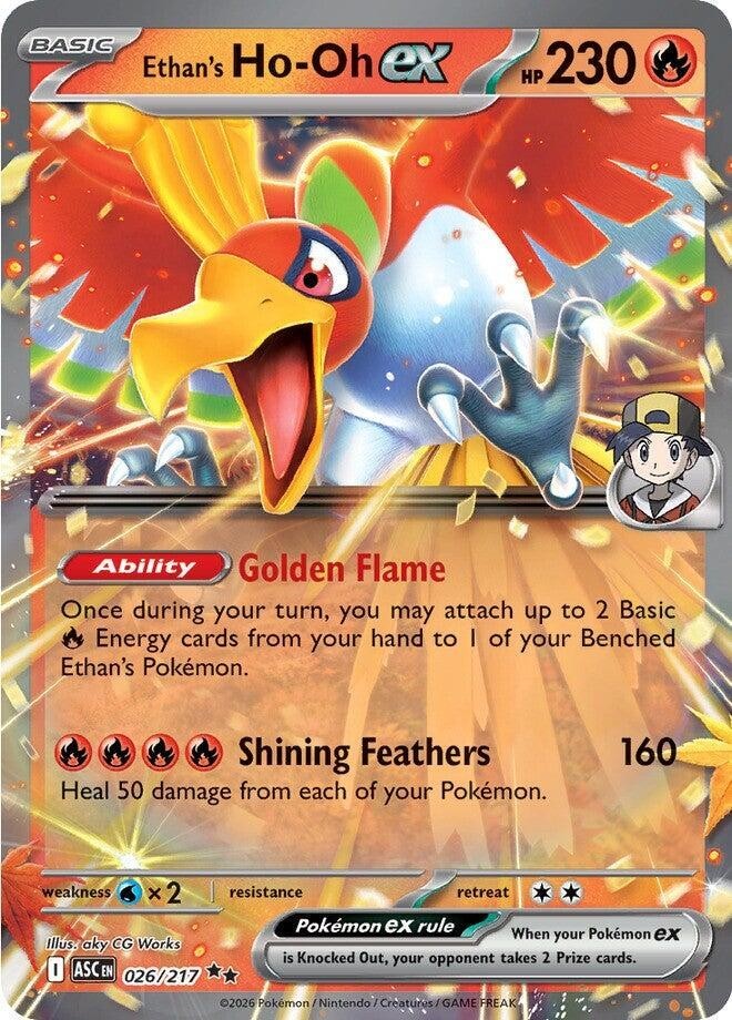Pokemon Ethan's Ho-Oh ex Ascended Heroes #26/217 Holofoil Near Mint English