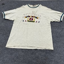Signal Sports T-Shirt Mens XL/XXL Grey St Thomas USVI Nautical Ringer USA Made