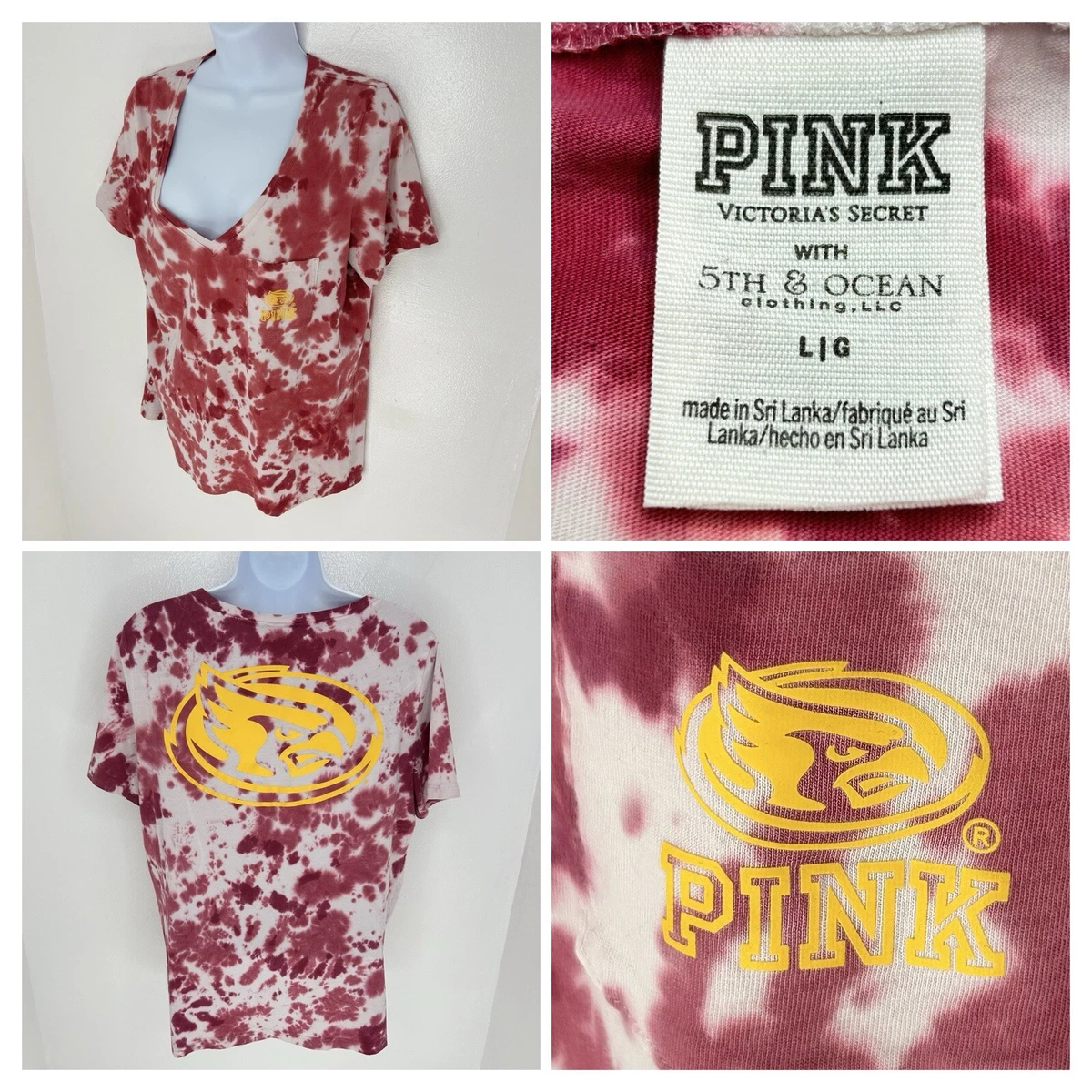 T-shirt Victoria's Secret PINK Bling Oregon Ducks - Col V, Taille M, Neuf Avec étiquettes