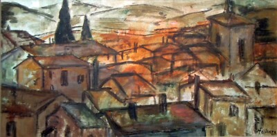 Ilse Feldberg (*1924) - La Garde Freinet - Öl auf Holz - sign. - bez. - um 1970