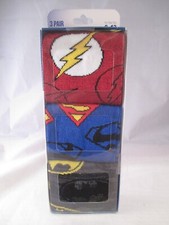 DC Comics Justice League Superman The Flash Batman - 3 Pair Crew Socks