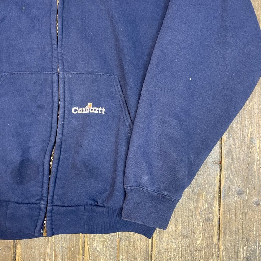 Carhartt Hoodie Mens Full-Zip 90s Workwear Mesh Lined Sweatshirt, Navy, Large image 5