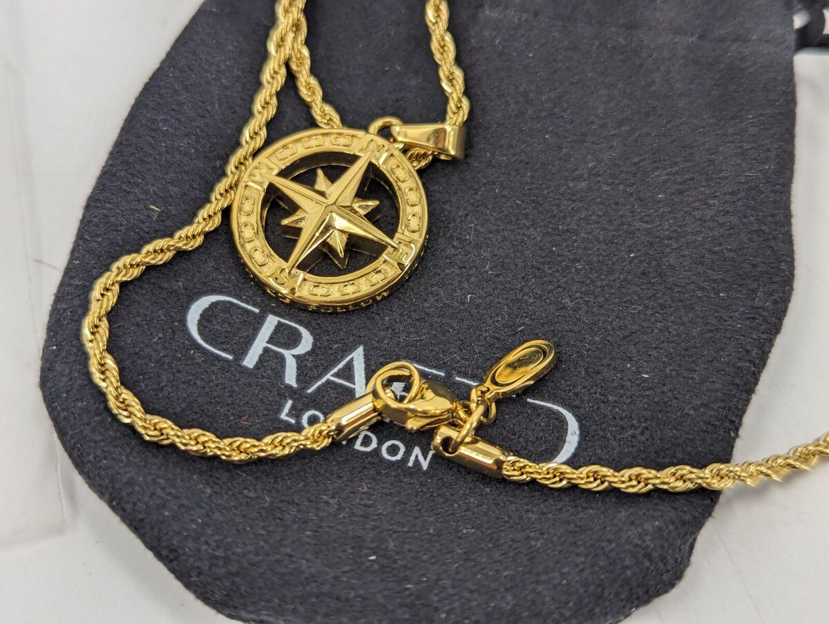 Craftd London North Star Gold Tone Necklace NSTAR-G 6 with Craftd London North Star Gold Tone Necklace NSTAR-G 6 with