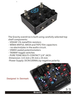 Demonfx DFG Gravity Dual Channel Overdrive w/clip options Guitar