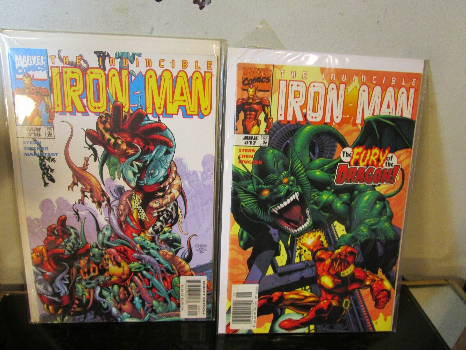 IRON-MAN #16 -17 LOT  VOL. 3 THE INVINCIBLE MARVEL MONSTERS: FIN FANG FOOM BAGGE