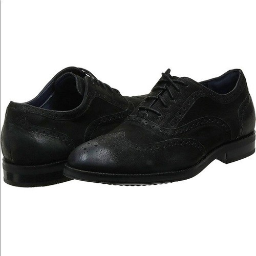 Grand Wingtip Oxford Black Shoes 9.5 
