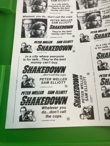 SHAKEDOWN Movie Mini Ad Sheet Vintage Promo Advertising Poster Clip Art - Picture 7 of 10