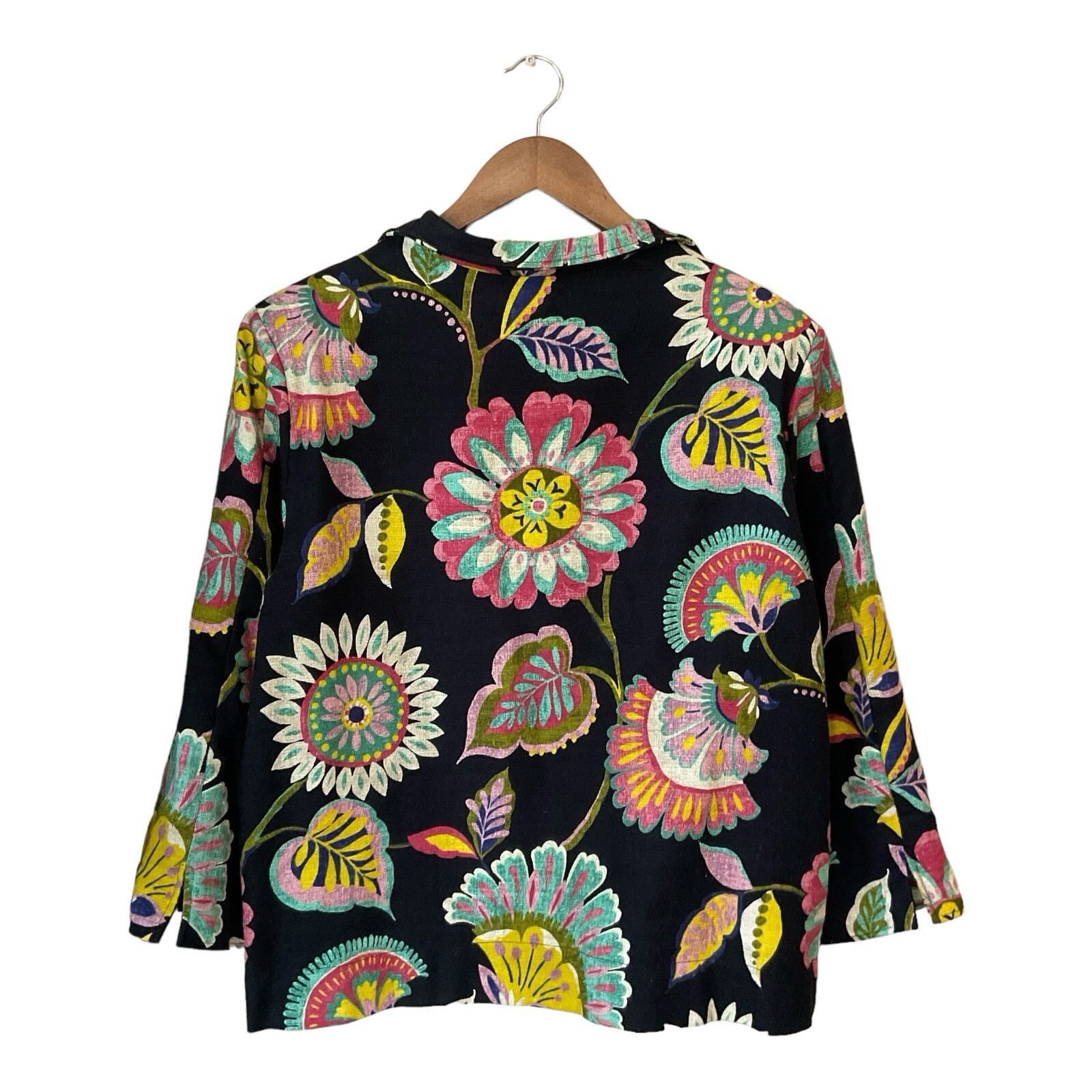 Giacca arazzo floreale donna pony dipinto L boho hippie vintage anni 90 USA