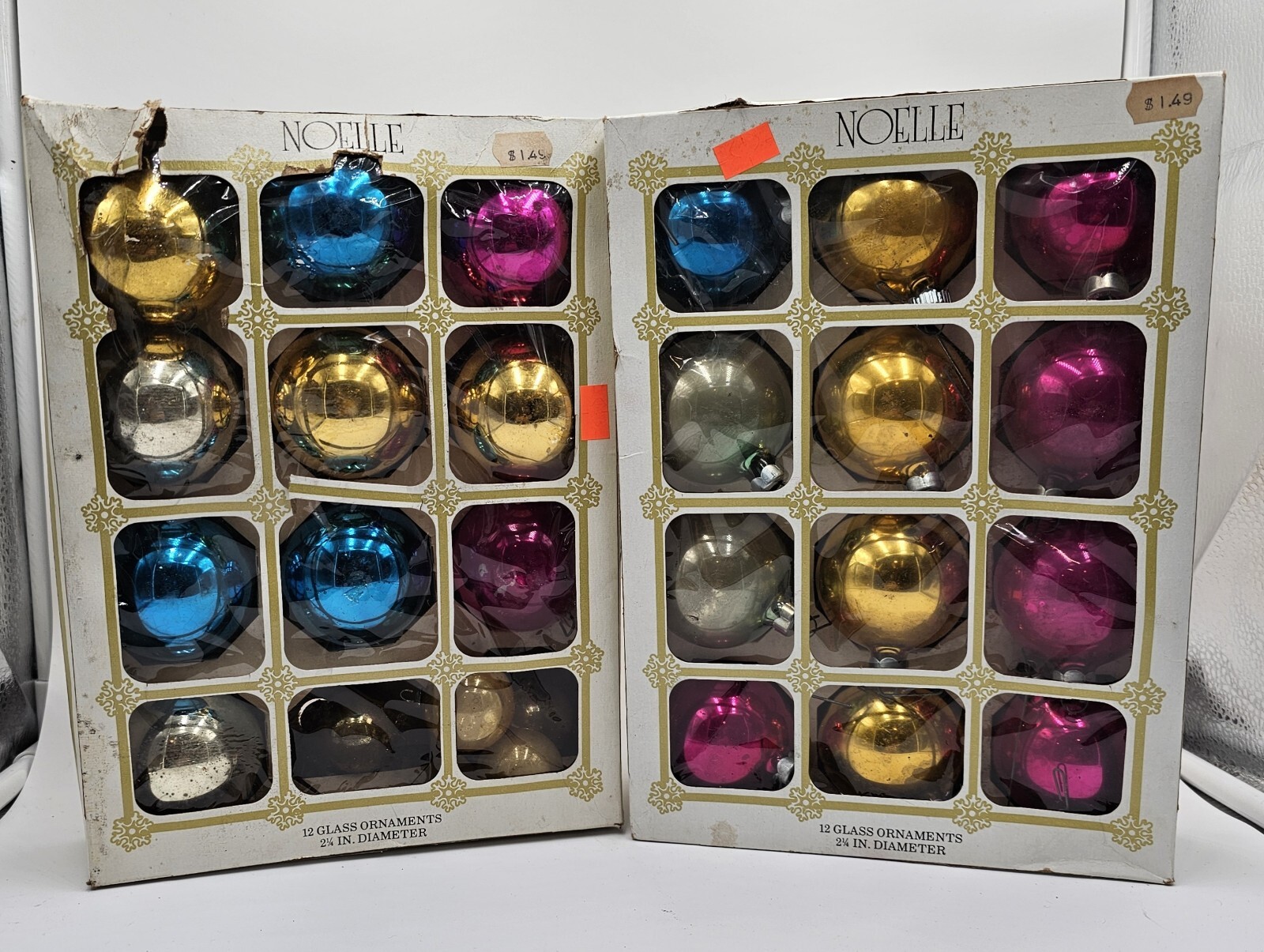 Vintage Noelle Glass Christmas Ornaments Pink Set of 23 Ball 2.25" Diameter eBay