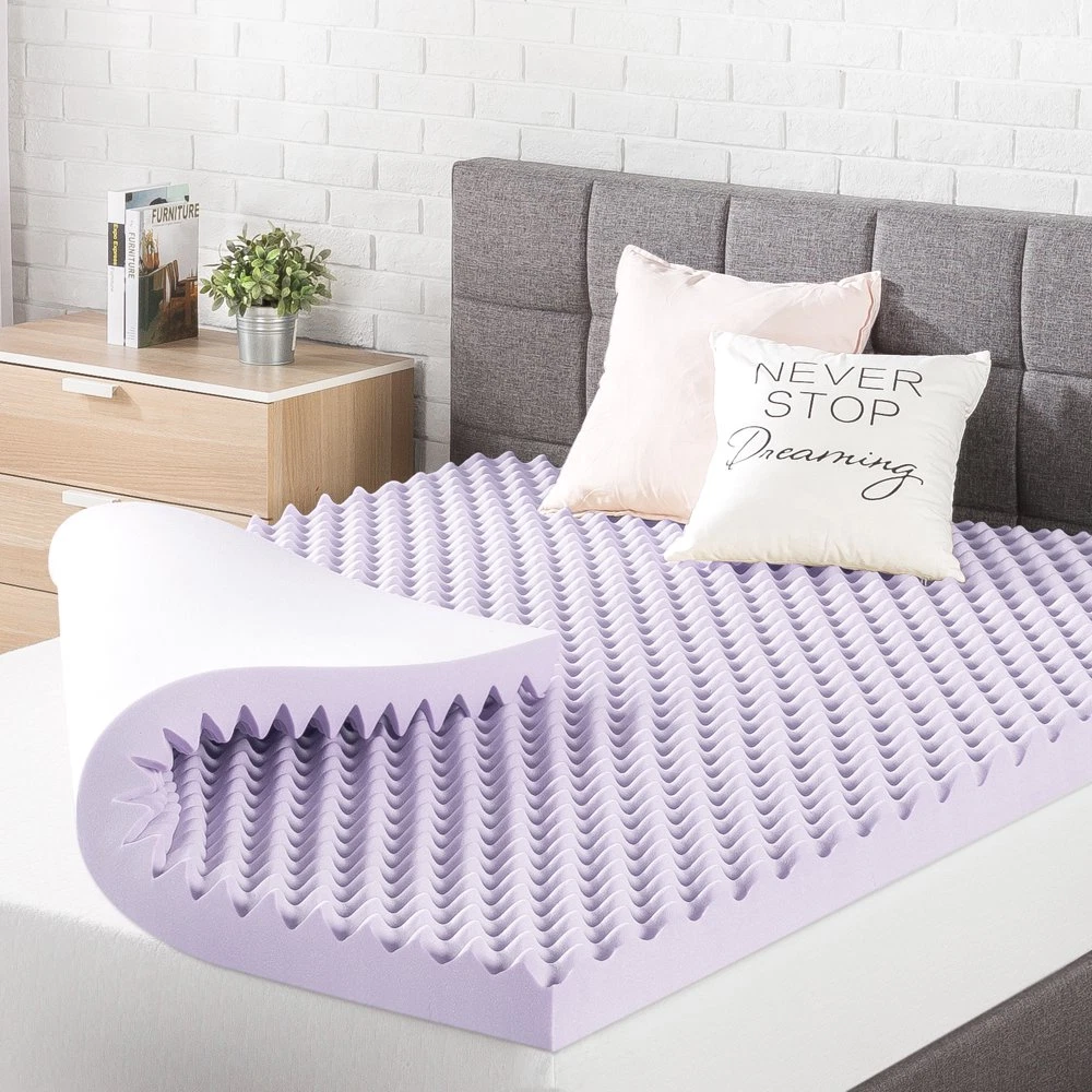 Full Cooling Gel Mattress Topper Egg Crate Memory Foam Cooler Lavender Infusion