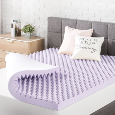 Full Cooling Gel Mattress Topper Egg Crate Memory Foam Cooler Lavender Infusion