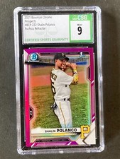 2021 Bowman Chrome Prospects #222 Shalin Polanco Fuchsia Refractor #/199 CSG 9