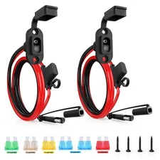 2x 1.5FT SAE Power Socket Sidewall Port to SAE Connector Plug Extension Cord Kit