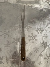 ❤️Vintage Robinson Knife Co Stainless USA Serving Pot Fork With Wood Handle