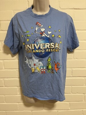 Orlando Resort Dr Seuss T Shirt Adult M Blue Universal Studios Cat In The  Hat UK