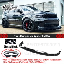 For Dodge Durango Hellcat 2021-24 V1 Glossy Black Front Bumper Lip Splitter Kit
