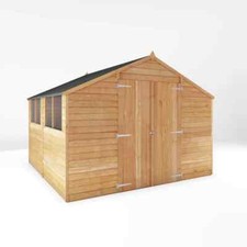 10 x 10 Wooden Garden Shed Overlap Apex Workshop Storage Windows 10ft 10ft
