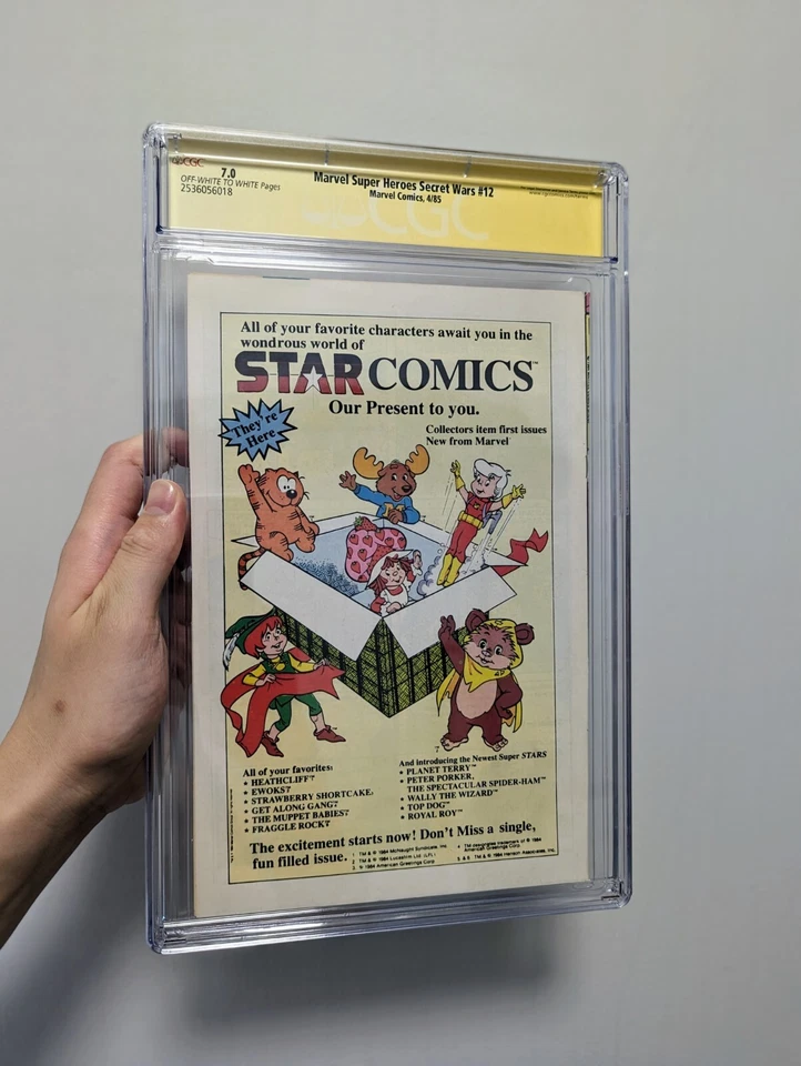 1985 Marvel Super Heroes Secret Wars #12 CGC 7.0 3x Signed Beatty, Zeck, Shooter - Image 3 of 3