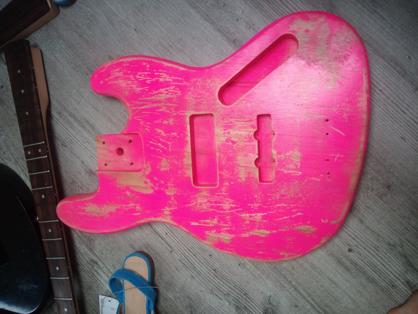 Neon Pink Heavy Relic Bass Guitar Body eBay