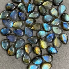 Natural Labradorite Multi Fire Pear Cabochon Loose Gemstone Wholesale Lot