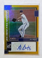2022 Donruss  A.J. Alexy Gold Signature Series Auto /25 RC #SS-AA Texas Rangers