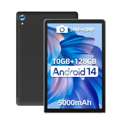 AEEZO 10.1'' Android Tablet 10+128GB IPS Touchscreen Octa-core Processor Wi-Fi US