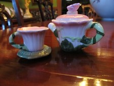 So Cute Tea Tyme Collectible Minature Teapot with cup and saucer.