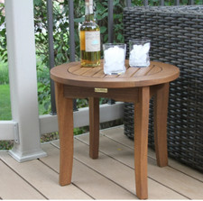 Table End Wood Eucalyptus Outdoor Side And To...