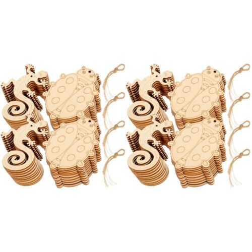  8 Bags Unfinished Wood Animal Shapes Chip Log Color Insects Decorations - Picture 1 of 12