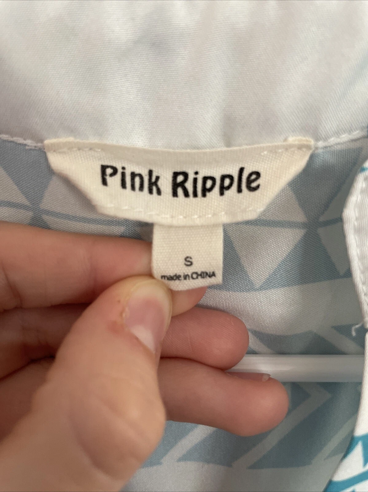 VETEMENTS Abito donna rosa marca Ripple fantasia bianco e verde acqua taglia small (pull tessuto)